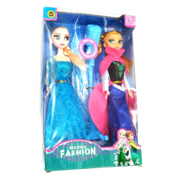 Frozen Elsa and Anna Dolls with Musical Microphone - 829-331