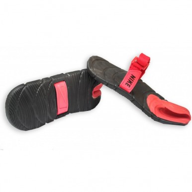 nike slippers red and black