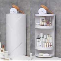 360° Rotatable Corner Bathroom Storage Organizer Dustproof Cosmetic Cabinet(random Color)
