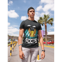 MOUNTAIN DESIGN T-SHIRT For HIM in BLACK COLOR