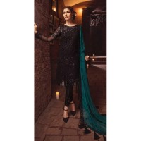 Black Embroidered Dress With Embroidered Dupatta