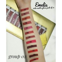 Emelie 24 hours Matte Water Proof Gloss Set (pack of 12)