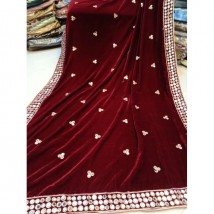 Maroon Colour Velvet shawl