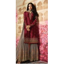 Indian Style Maroon Colour Dress for Ladies