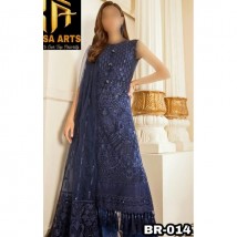 fully embroidered chiffon dress for Ladies