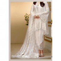 Luxury White Dress in chiffon fabric