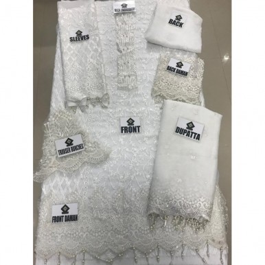 Luxury White Dress in chiffon fabric