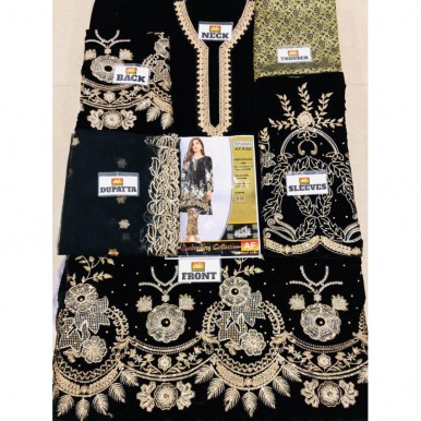 Velvet Embroidered Dress with Jamavar Trouser