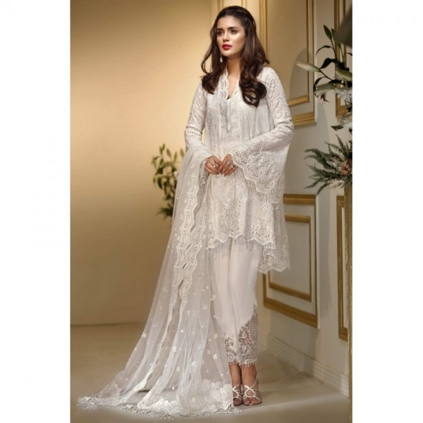 white embroidered frock