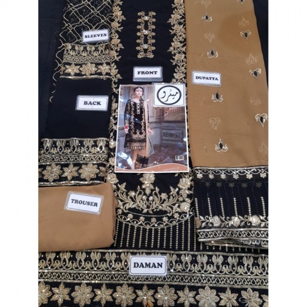 Rs 6950 Shauna stitched Emb 3pc chiffon emb duppata  ~ [Chest 24] [Length 44] XLARGE