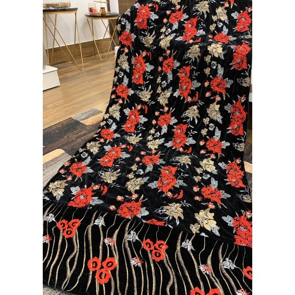 heavy embroidered velvet shawl