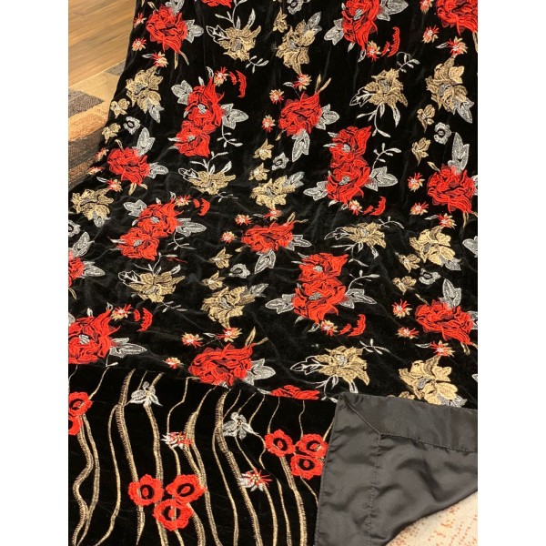 heavy embroidered velvet shawl