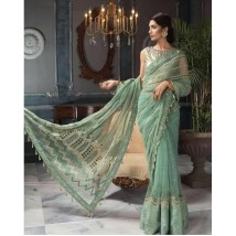 Embrodrided Net wedding bridal Saree