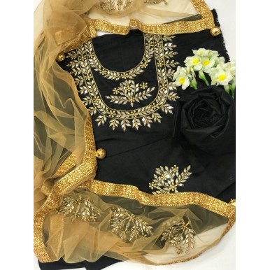 3pcs Embroidered Mirror Work dress for her