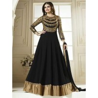 Fancy Embroidered Black Frock