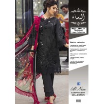 Fully embroidery Lawn dress in black color