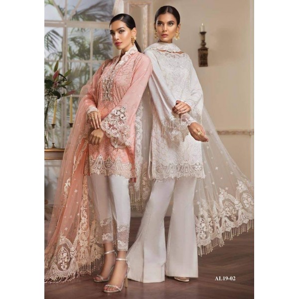 lawn Embroidery suit with net embroidery dupatta