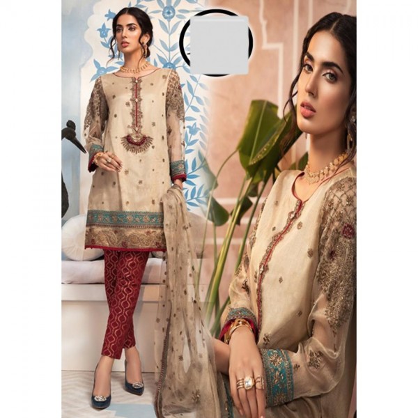 New Full Maysoori Embroidered  shirt with net duppata and banarsi trouser