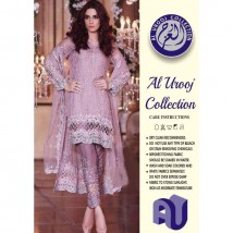 Elegant Embroidered Chiffon Dress in Tea Pink colour with net dopatta LB-09