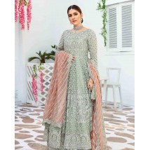 Net Embroidered Wedding Dress for women