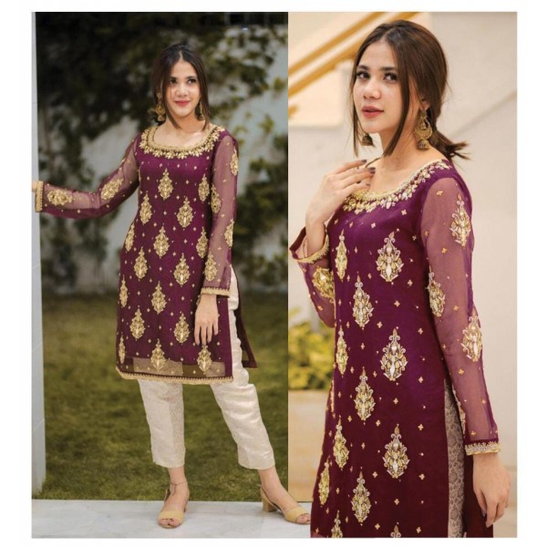 Fully Embroidered Sheesha work dress for her