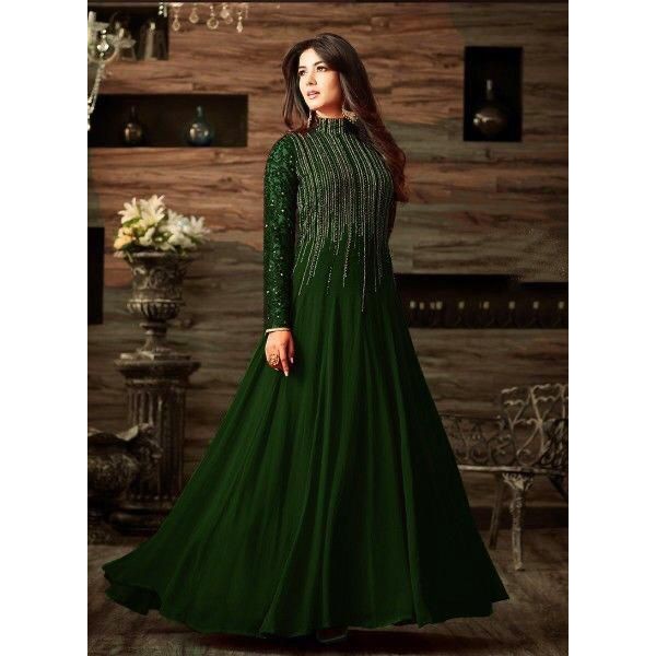 GREEN PARTY WEAR EMBROIDERED COLLECTION MAXI