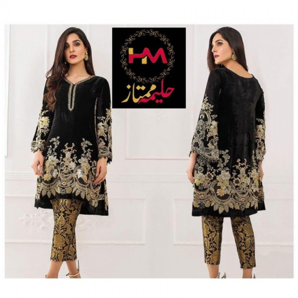 velvet dresses with jamawar