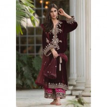 Stylish Embroidered Velvet Dress with Trouser and Dopatta