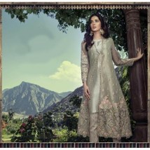 Light Green Net Embroidery Dress For Women