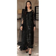 Black Embroidered Fancy Dress for Womens