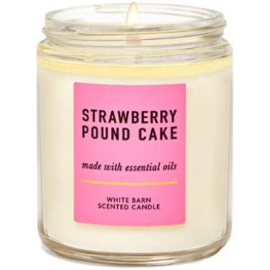 Bath and Body Works Strawberry Pound Cake - Single Wick Candle - Original BBW
