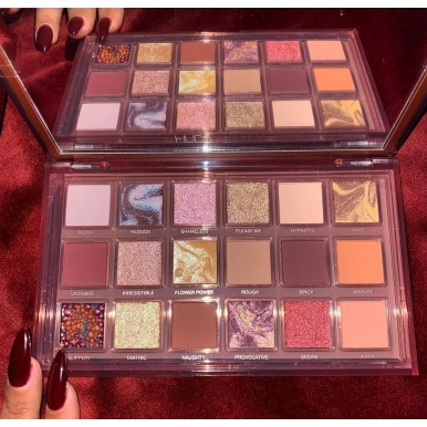 Branded Original Deal - Set of Four Products - Huda Beauty Naughty Palette, NYMPH Highlighter , Jacklyn Volume 2 Eyeshadow Palette, Huda Beauty Lipstick (of your choice )