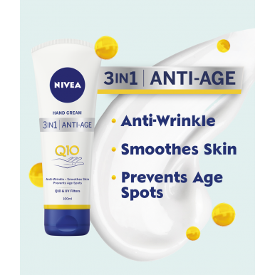 Branded Nivea 3 in 1 Q10 Anti-Age Care Hand Cream Full Size Original from UK