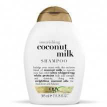 OGX Nourishing + Coconut Milk Moisturizing Shampoo for Strong & Healthy Hair, with Coconut Milk, Coconut Oil & Egg White Protein, Paraben-Free, Sulfate-Free Surfactants, 13 fl oz
