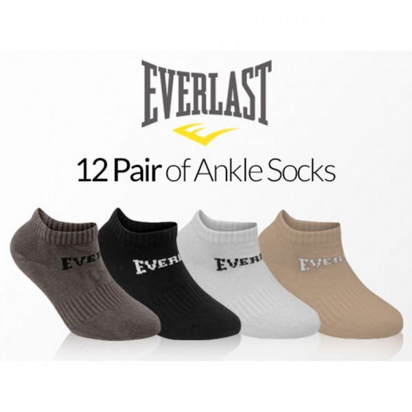 Mens Branded Everlast Ankle Socks - pack of 12 - Buyon.pk