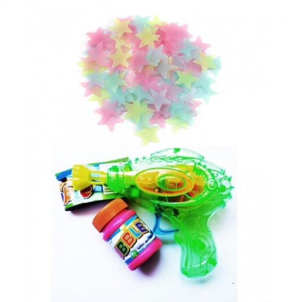 Buy Pack Of 2 100Pcs Glowing Star & Led Bubble Gun online in Pakistan