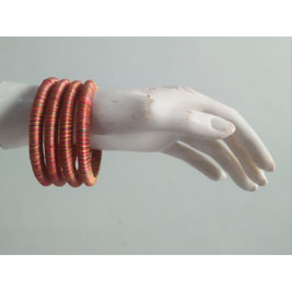 Handmade thread bangles set in Multicolor
