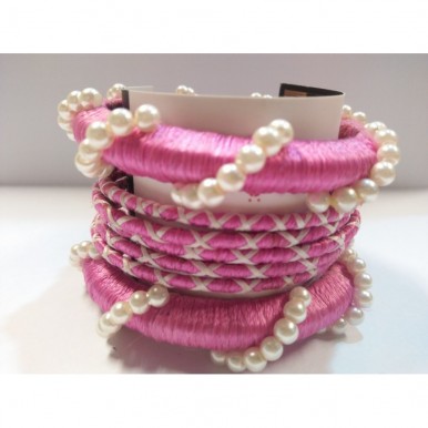 Cute Pink Color Handmade Bangles set