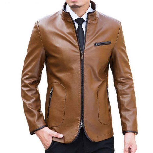 Highstreet Fashion Men Formal Leather Coat