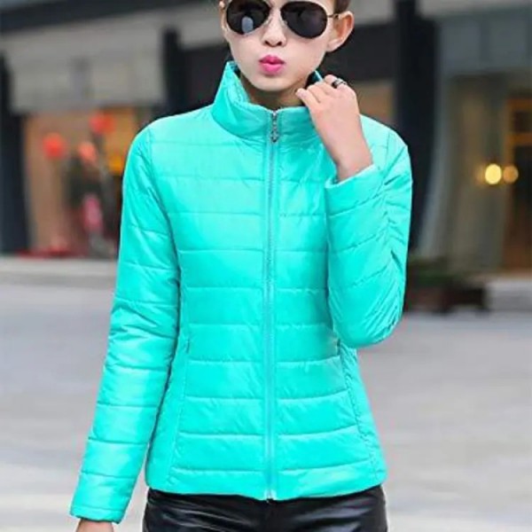 Ladies Sea Green Puffer Parachute Jacket for Women Buyon.pk
