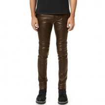 Highstreet Brown Faux Leather Pant For Men