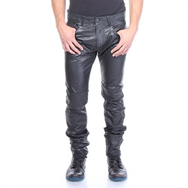 Highstreet Black Faux Leather Pant For Men