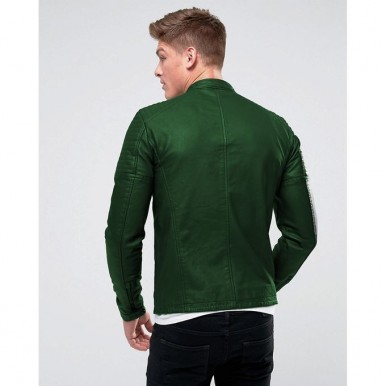 Moncler Highstreet Green Faux Leather Jacket For Men - GF05
