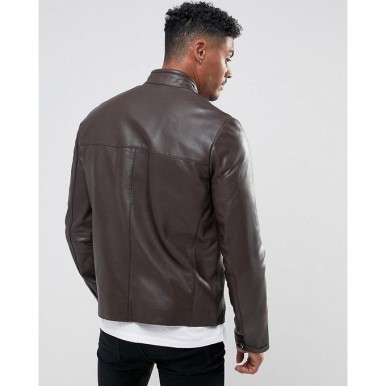 Moncler Highstreet Grey Faux Leather Jacket For Men - GF65