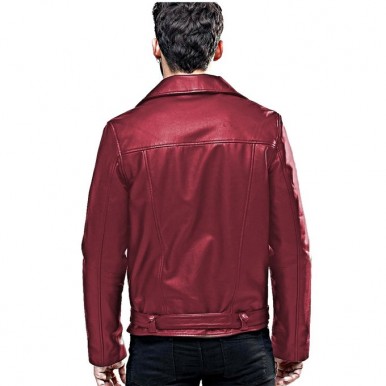Moncler Highstreet Maroon Faux Leather Jacket For Men - MF67