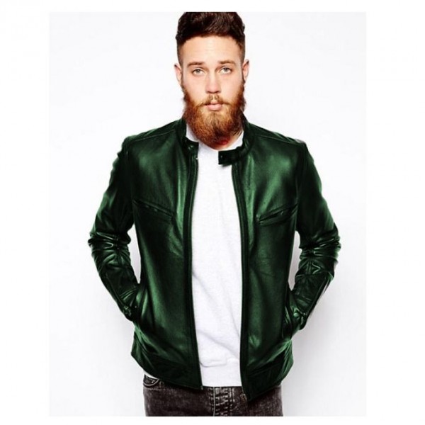 Moncler Highstreet Green Faux Leather Jacket For Men - GF04