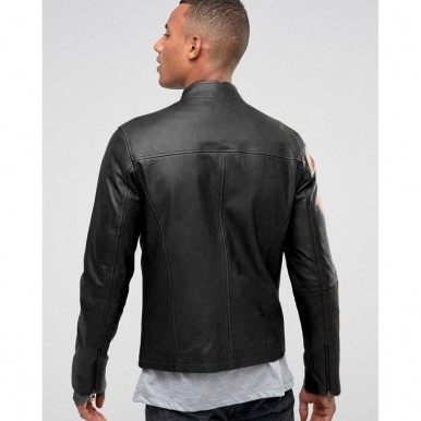 Moncler Highstreet Black Faux Leather Jacket For Men - CB87