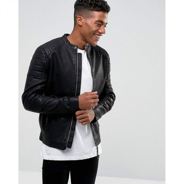 Moncler Highstreet Black Faux Leather Jacket For Men - BF98