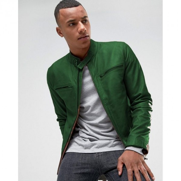 Moncler Highstreet Green Faux Leather Jacket For Men - GF02