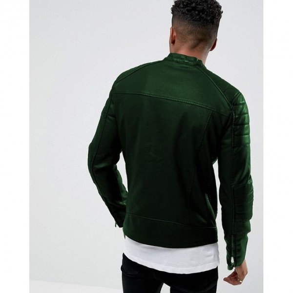 Moncler Highstreet Green Faux Leather Jacket For Men - GF45 - Buyon.pk
